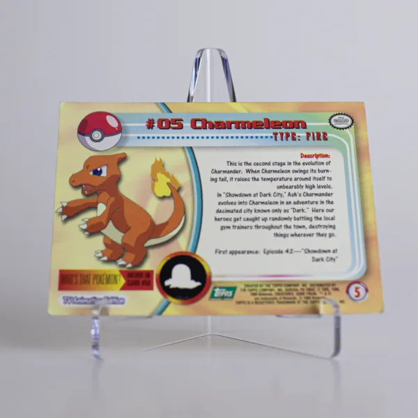 1999 Topps Pokemon - Charmeleon #5 - TV Animation Series - Image 2